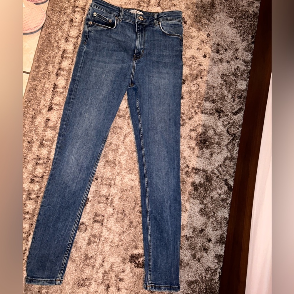 Zara Blue High Waisted Jeans